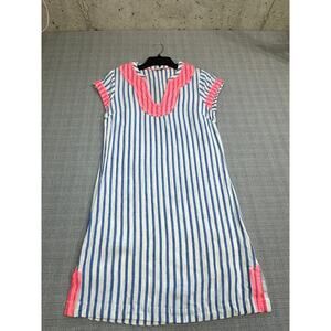 Boden Striped Mini Dress with Pink Accents